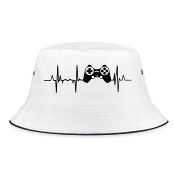 Herzschlag Gaming - Bucket Hat - Weiß/Navy - Vorne