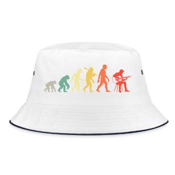 Akustikgitarre Evolution Retro Gitarrenspieler - Bucket Hat - Weiß/Navy - Vorne