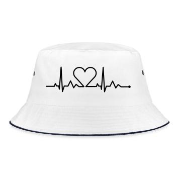 heartbeat - herzschlag - Bucket Hat - white/navy - Front
