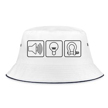 Sound Light Rigging Logo - Bucket Hat - Weiß/Navy - Vorne
