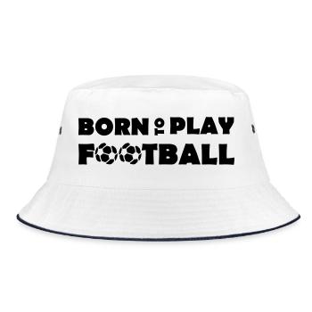 Born to play Football - Bucket Hat - Weiß/Navy - Vorne