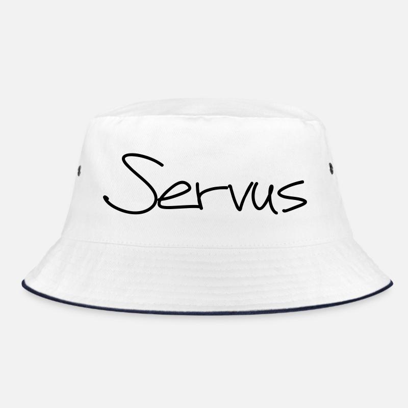 Servus Hallo Gruß Begrüßung Tschüss Geschenk Bucket Hat