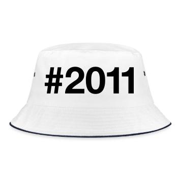 2011 Jahrgang 15 Jahre 15. Geburtstag - Bucket Hat - Weiß/Navy - Vorne