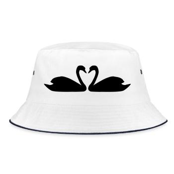Schwäne - Bucket Hat - Weiß/Navy - Vorne