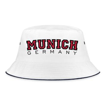 München Munich Germany (Schwarz/Rot) - Bucket Hat - Weiß/Navy - Vorne