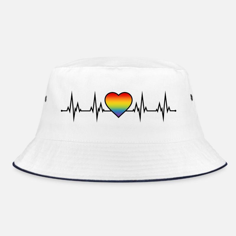 Regenbogen Herzschlag Bucket Hat