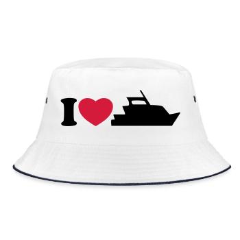 I love my yacht - Bucket Hat - white/navy - Front