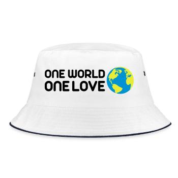One World One Love - Bucket Hat - white/navy - Front