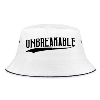 unbreakable unstoppable strong training popular - Bucket Hat - white/navy - Front