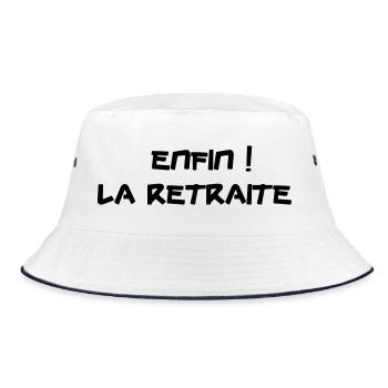 Finally! Retirement - Bucket Hat - white/navy - Front