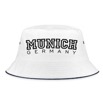 Munich Germany (Schwarz/Weiß) München - Bucket Hat - Weiß/Navy - Vorne