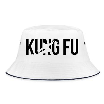 kung fu - Bucket Hat - Weiß/Navy - Vorne