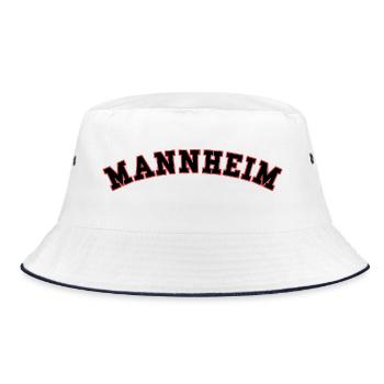 Manheim Arch Schriftzug - Bucket Hat - Weiß/Navy - Vorne
