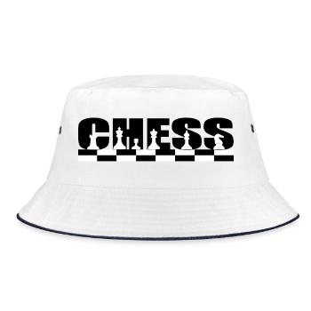 Chess - Bucket Hat - Weiß/Navy - Vorne