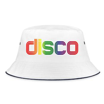 Disco Spectrum Neon Retro - Bucket Hat - Weiß/Navy - Vorne