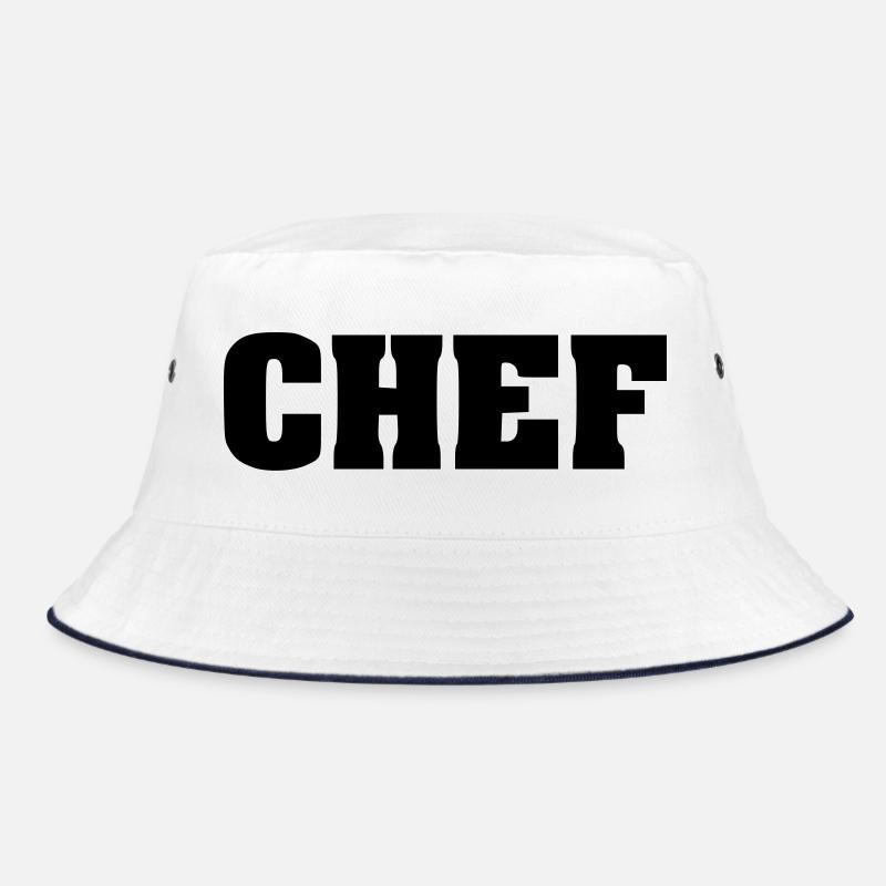 Chef Lettering, Boss, Leader, Capo - Bucket Hat - white/navy
