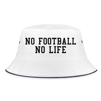 No Football No Life Typography Design - Bucket Hat - white/navy - Front
