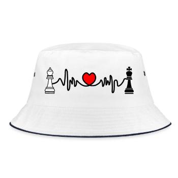 Chess cardio king black and queen white - Bucket Hat - white/navy - Front