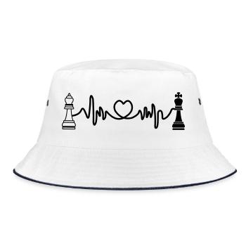Schach Cardio König und Dame - Bucket Hat - Weiß/Navy - Vorne