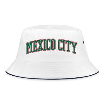 Mexico City Varsity Kontur - Bucket Hat - Weiß/Navy - Vorne