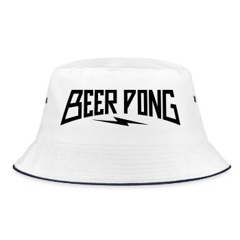 Beer Pong Lightning - Bucket Hat - Weiß/Navy - Vorne