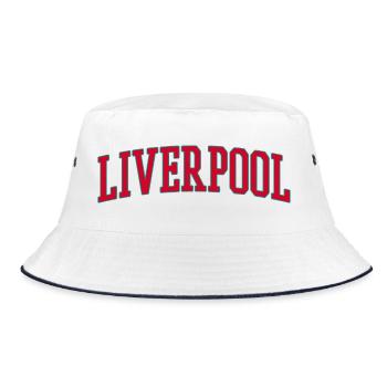 Liverpool Varsity Lettering Design - Bucket Hat - white/navy - Front