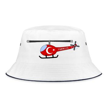 Hélicoptère Türkiye Flag Enfants - Bob - blanc/marine - Devant