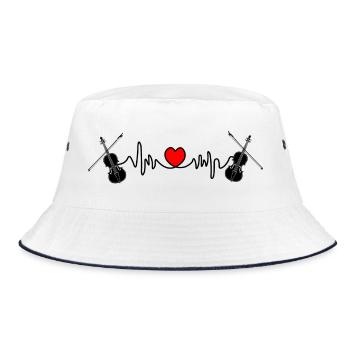 Cardio heart rate violin - Bucket Hat - white/navy - Front