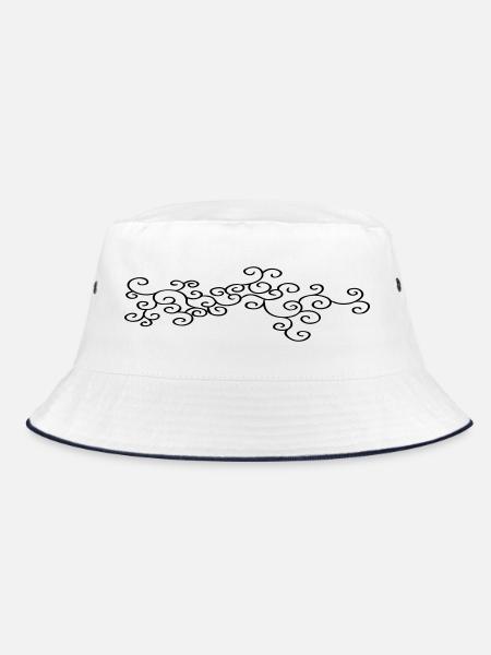 Ornament Jewelry (Vectorgraphic) - Bucket Hat - white/navy - Front