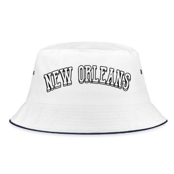 New Orleans Shirt - Bucket Hat - white/navy - Front