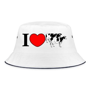 Herzkuh Emblem - Bucket Hat - Weiß/Navy - Vorne