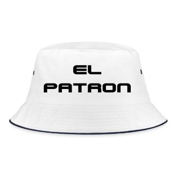 El Patron Lettering – Stylish Saying - Bucket Hat - white/navy - Front