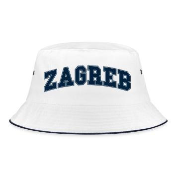 Zagreb Varsity lettering - Bucket Hat - white/navy - Front