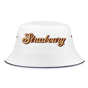 Strasbourg Script Souvenir - Bucket Hat - Weiß/Navy - Vorne
