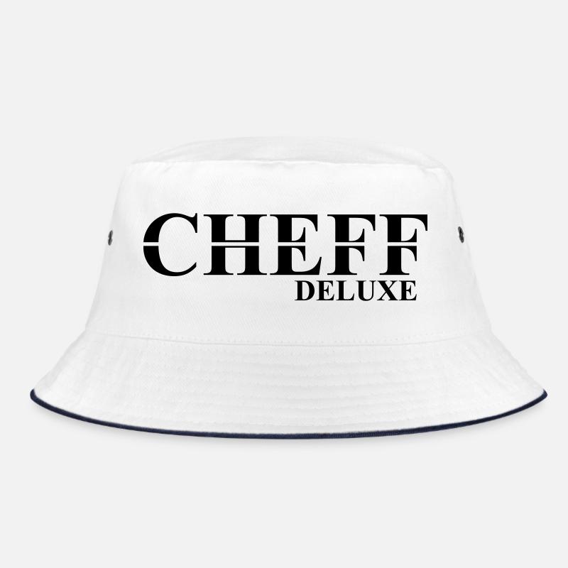 Cheff Deluxe Design für den Cheff - Bucket Hat - Weiß/Navy