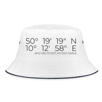 Koordinaten Bad Neustadt an der Saale - Bucket Hat - Weiß/Navy - Vorne