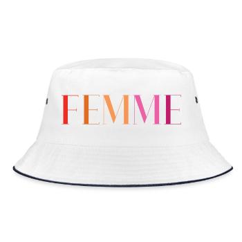 LGBT Pride Month - Lesbian Love. Femme - Bucket Hat - white/navy - Front