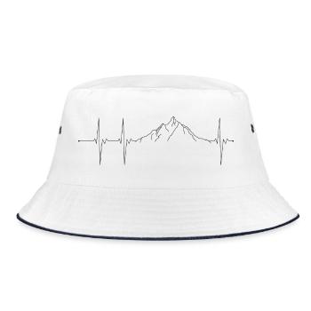Heartbeat mountain - Bucket Hat - white/navy - Front