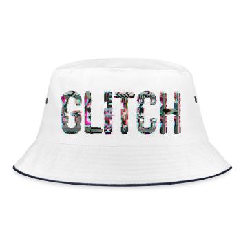 Glitch Computer PC Electronics Gaming Media Art - Bucket Hat - white/navy - Front