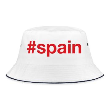 SPAIN Hashtag Spanien - Bucket Hat - Weiß/Navy - Vorne