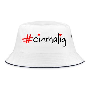 einmalig - Bucket Hat - Weiß/Navy - Vorne