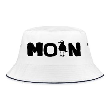 Seagull Moin Beanie Cap Hat Cover - Bucket Hat - white/navy - Front