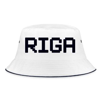 RIGA Latvia Lettland - Bucket Hat - Weiß/Navy - Vorne
