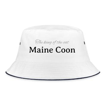 Maine Coon - Der König - Bucket Hat - Weiß/Navy - Vorne