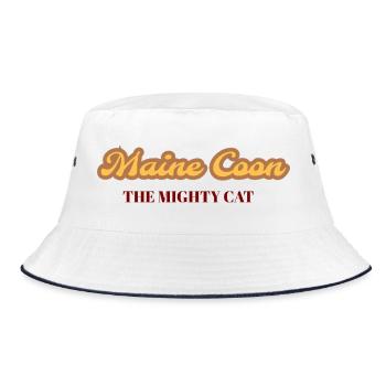 Maine Coon - Die mächtige Katze - Bucket Hat - Weiß/Navy - Vorne