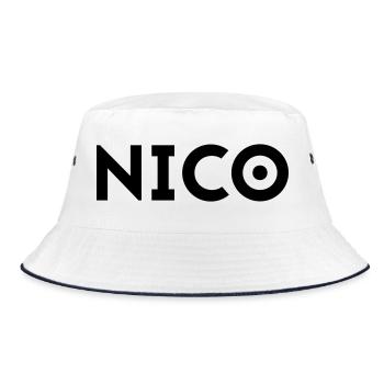 First name Nico - Bucket Hat - white/navy - Front