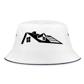 Modernes Dachdesign – Dachgaube mit Sonnenkollektoren - Bucket Hat - Weiß/Navy - Vorne