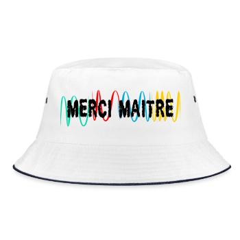 MASTER. MASTER. THANK YOU. THANK YOU, MASTER. MASTER - Bucket Hat - white/navy - Front