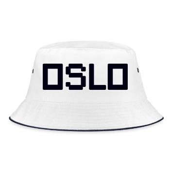 OSLO Norway Norwegen - Bucket Hat - Weiß/Navy - Vorne