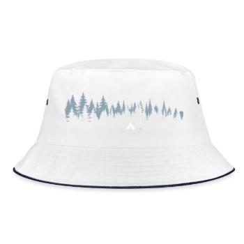 Serene Forest Silhouette Illustration - Bucket Hat - white/navy - Front